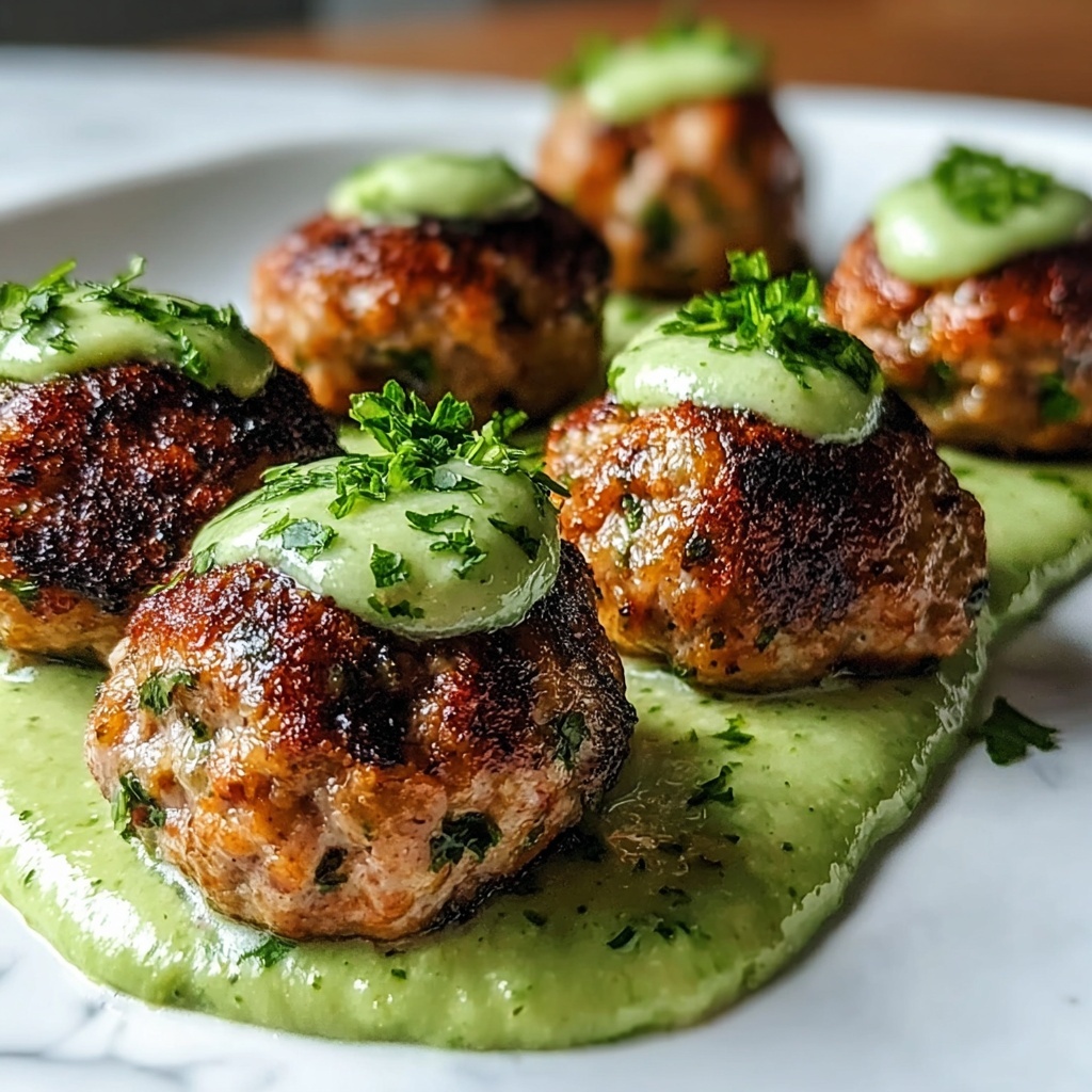 Baked Salmon Meatballs with Creamy Avocado Sauce Recipe - Recipe Image