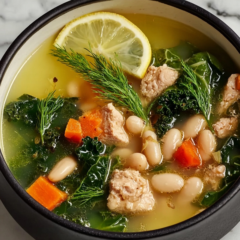 Lemon White Bean Soup with Turkey and Greens Recipe - Recipe Image