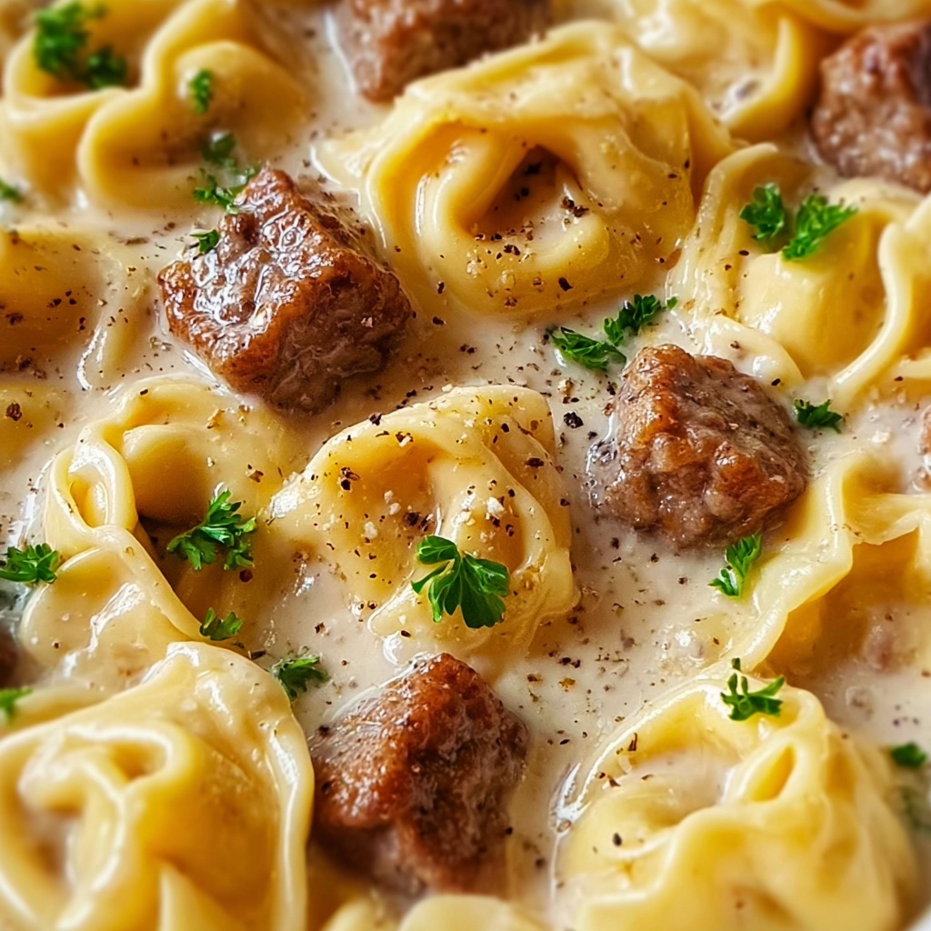 Beef Tortellini Alfredo Recipe - Recipe Image