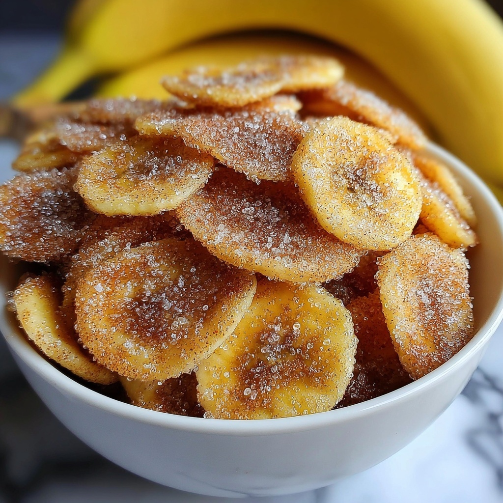 Cinnamon Sugar Banana Chips: Crispy Homemade Treats Recipe - Recipe Image