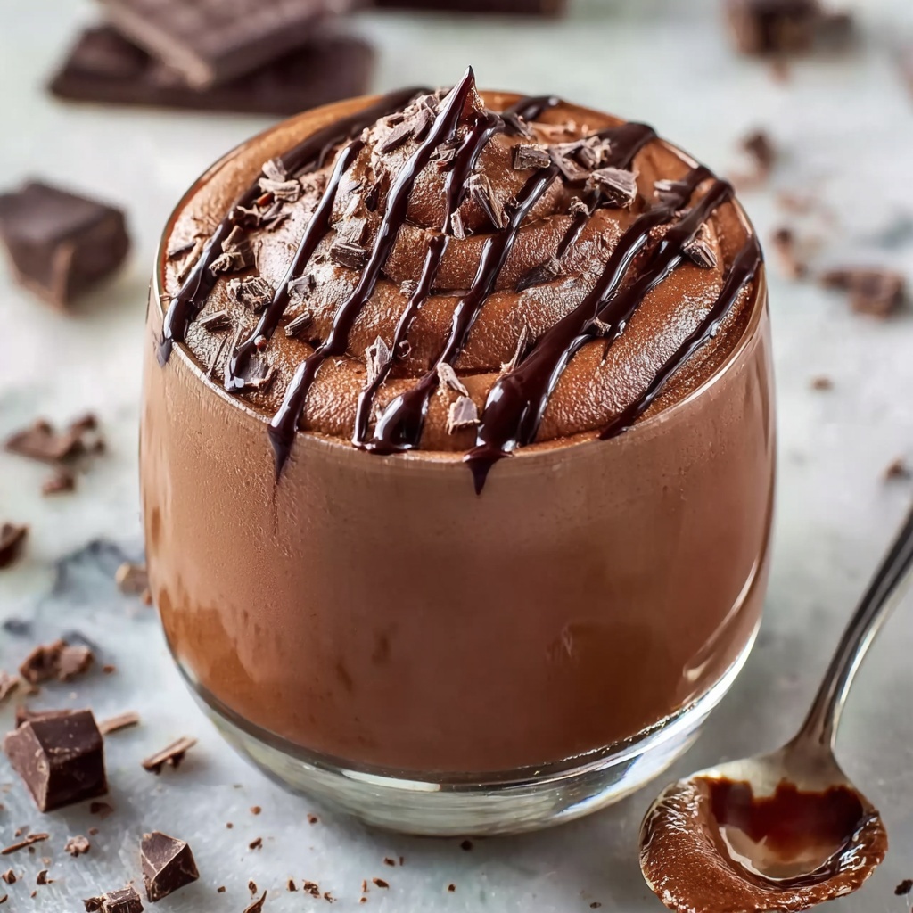 Chocolate Yogurt Pudding with Peanut Butter Drizzle Recipe - Recipe Image
