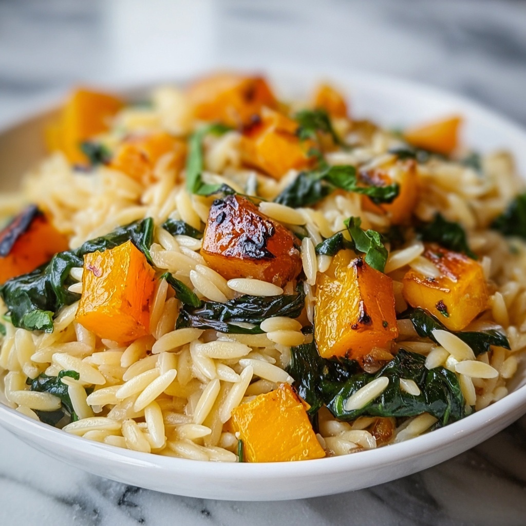 Orzo with Roasted Butternut Squash and Spinach Recipe - Recipe Image