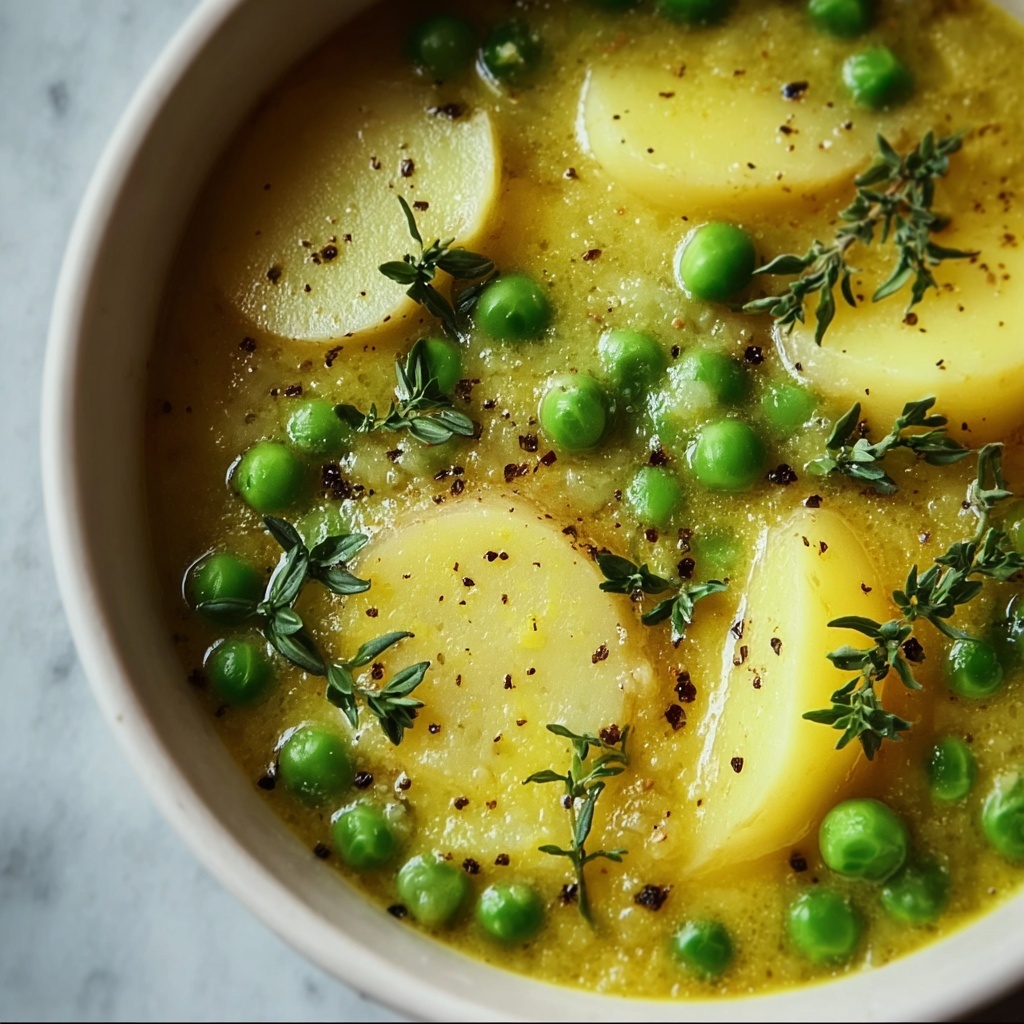 Creamy Potato and Pea Soup Recipe - Recipe Image