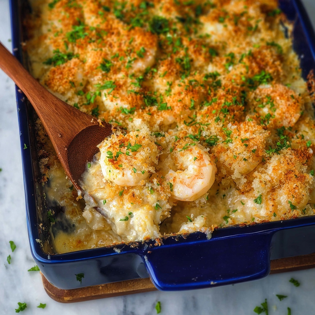 Shrimp Casserole with Cheesy Panko Topping Recipe - Recipe Image