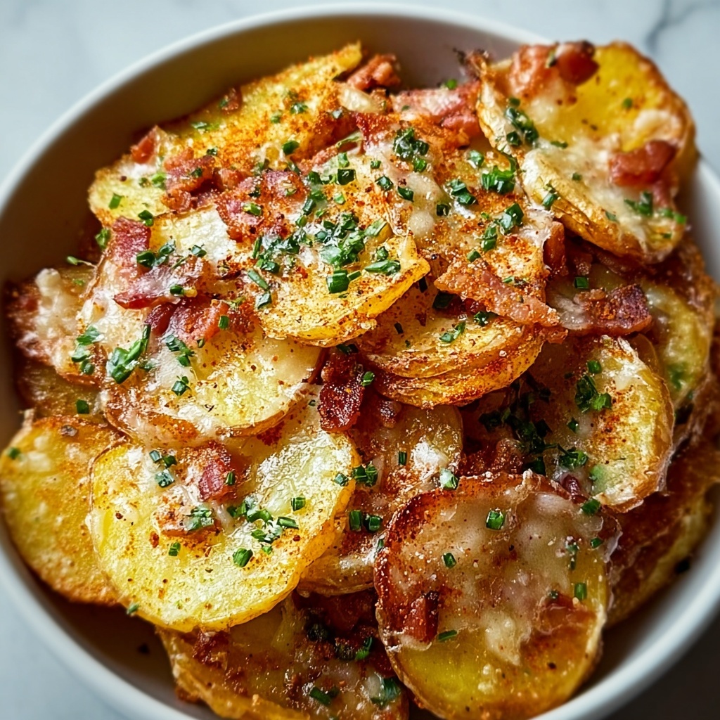 Loaded Crispy Potato Chips with Cheddar, Bacon, and Green Onions Recipe - Recipe Image