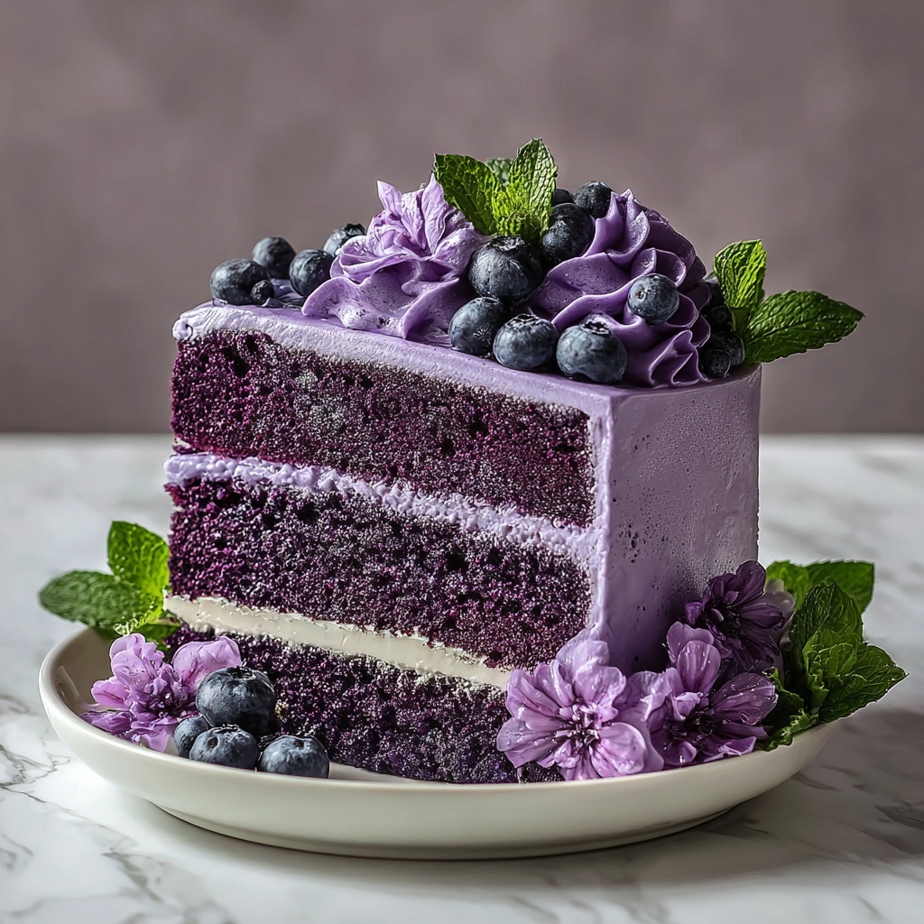 Purple Velvet Cake with Cream Cheese Frosting Recipe - Recipe Image