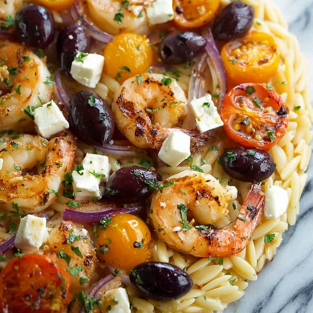 Greek Shrimp Orzo with Feta, Olives, and Tomatoes Recipe - Recipe Image