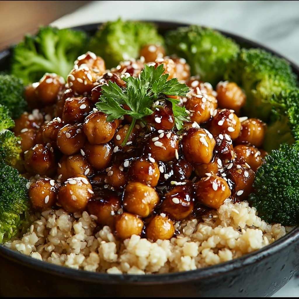 Sticky Sesame Chickpeas & Broccoli Recipe - Recipe Image