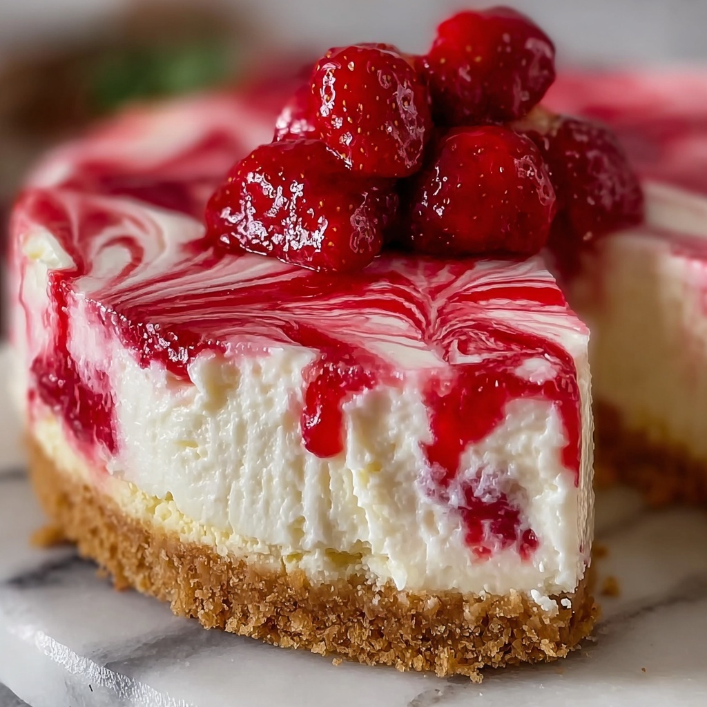 Strawberry Swirl Cheesecake Recipe - Recipe Image