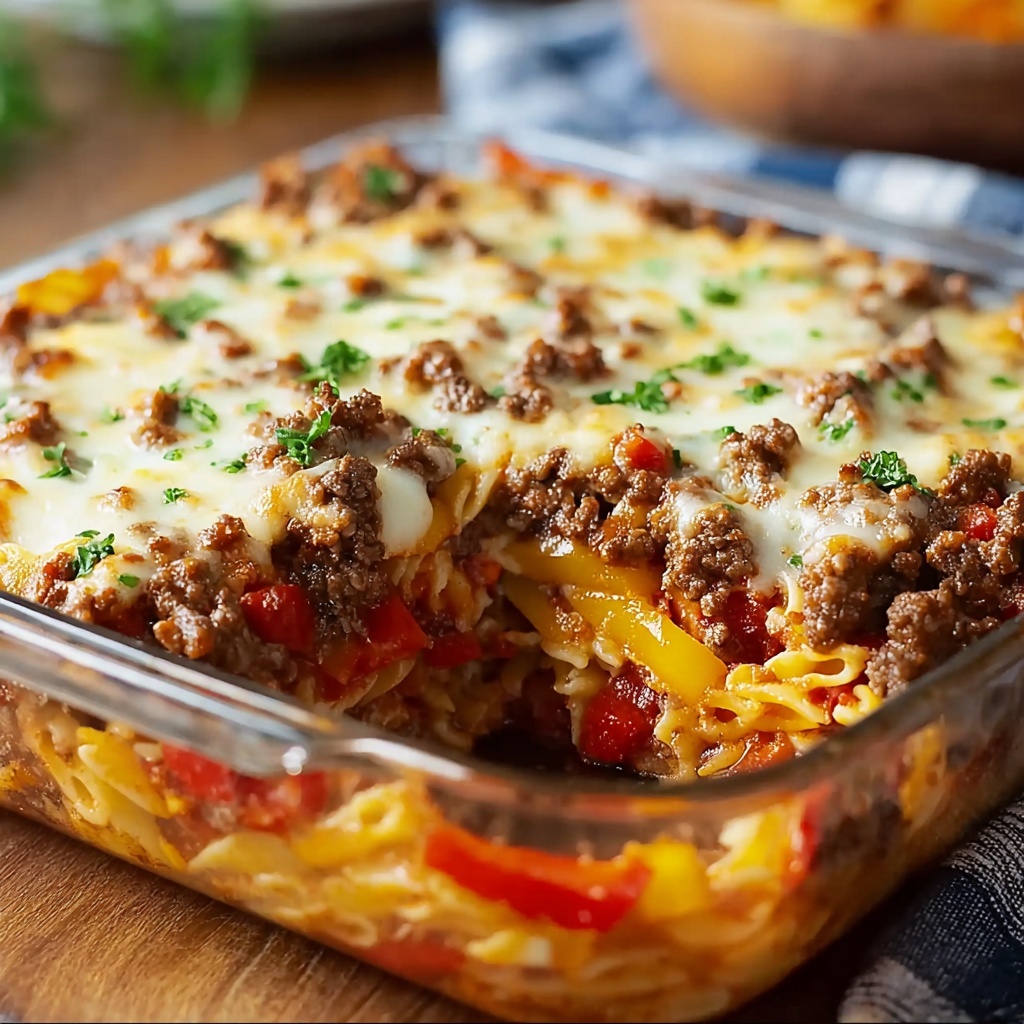 Crazy Good Ground Beef Noodle Casserole Recipe - Recipe Image