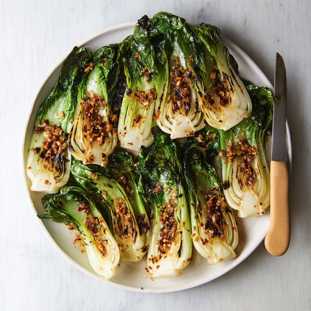Roasted Bok Choy with Garlic, Ginger, and Sesame Seeds Recipe - Recipe Image