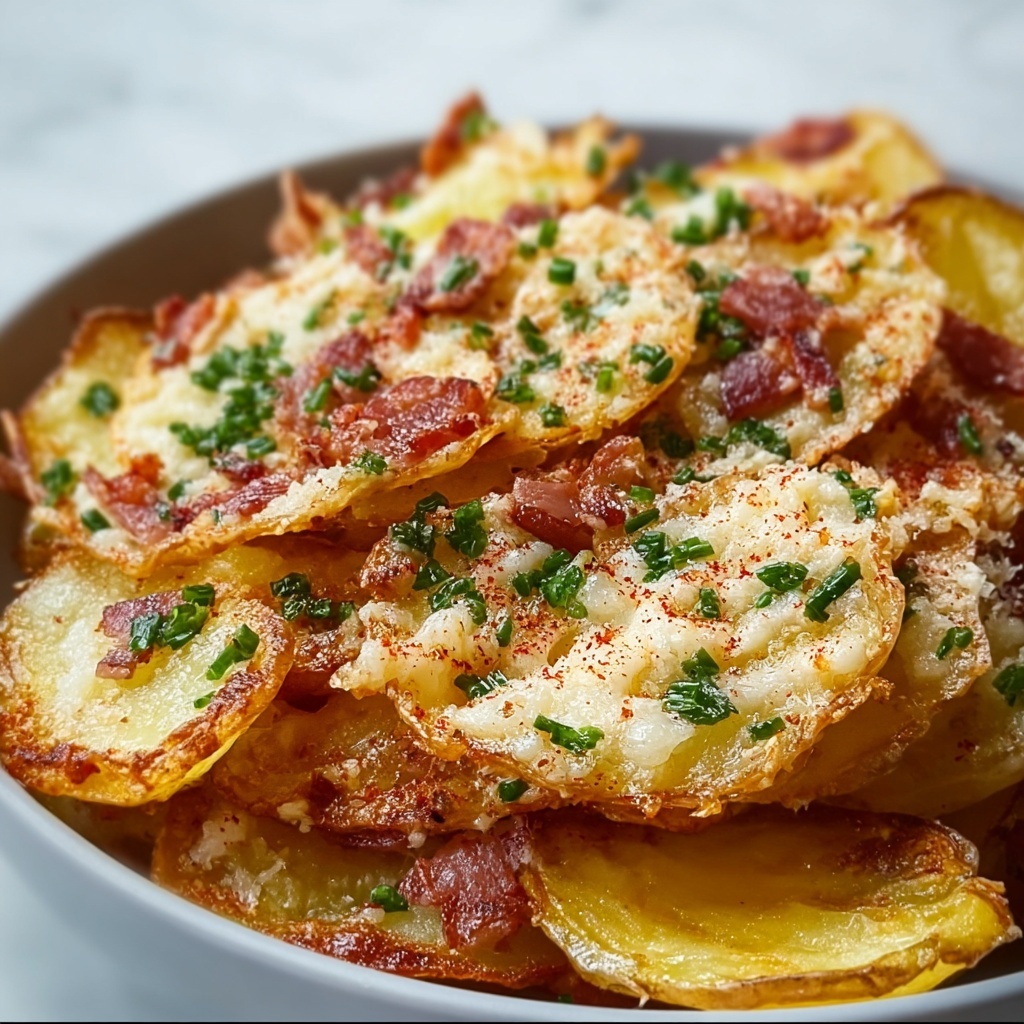 Loaded Crispy Potato Chips with Cheddar, Bacon, and Green Onions Recipe - Recipe Image
