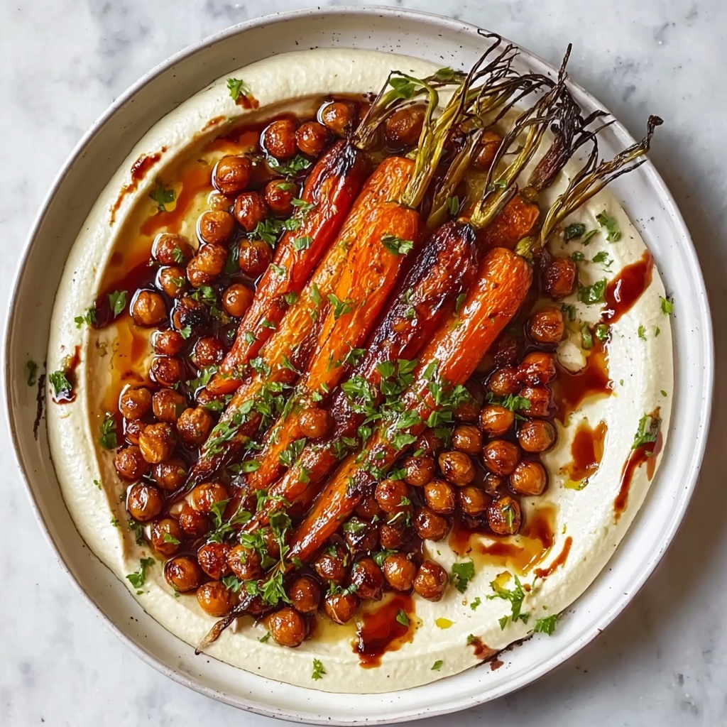Spicy Maple Roast Carrots with Crispy Chickpeas and Yogurt Sauce Recipe - Recipe Image
