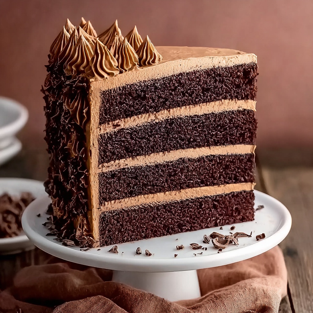 Decadent Chocolate Cake with Rich Chocolate Buttercream and Elegant Decorations Recipe - Recipe Image
