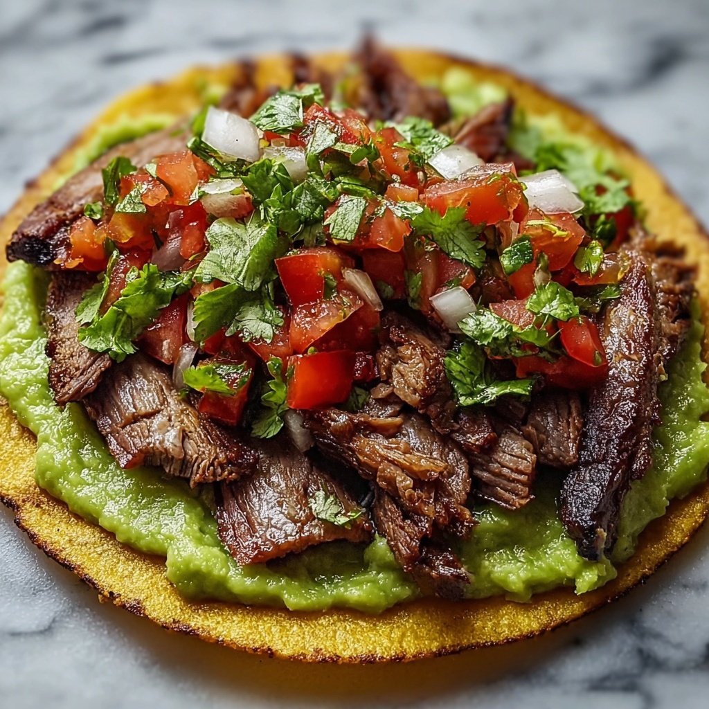 Mexican Tostadas de Beef Carne Asada Recipe - Recipe Image