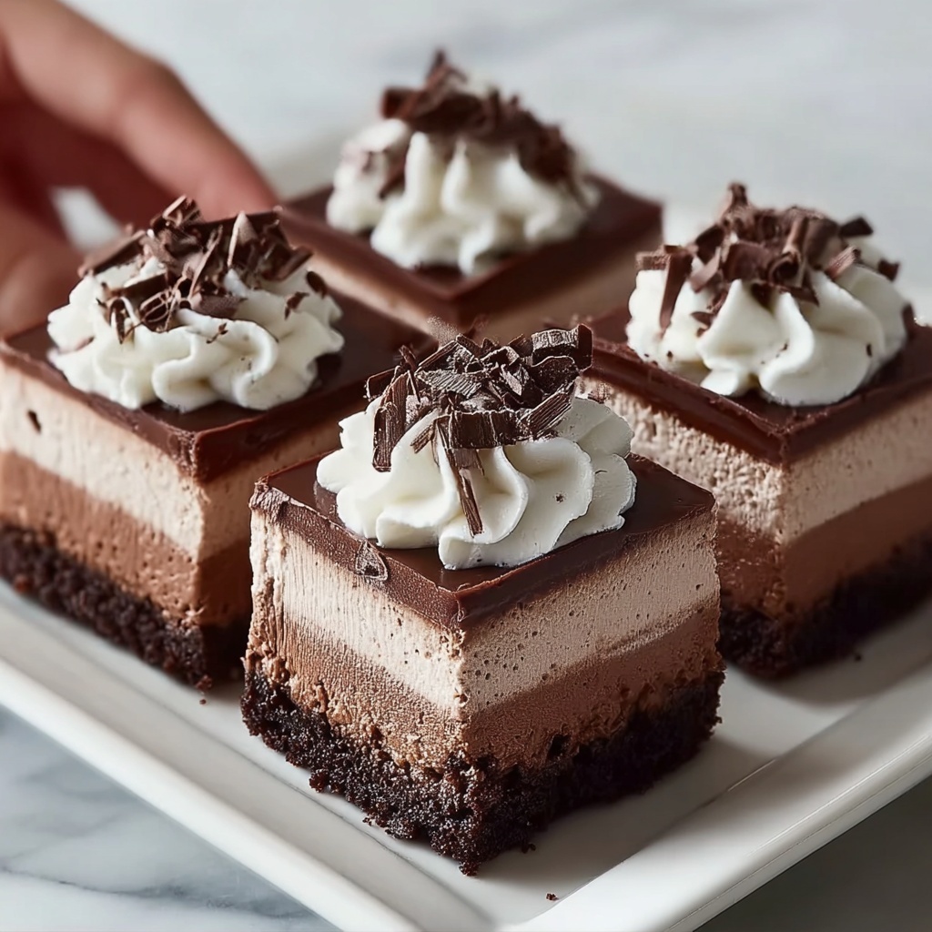 No-Bake Chocolate Mousse Bars Recipe - Recipe Image