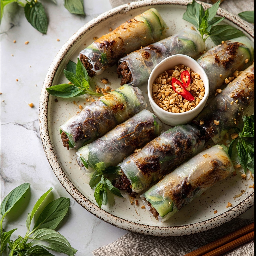 Thai Basil Beef Rolls Recipe - Recipe Image