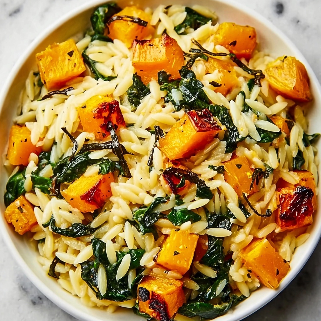 Orzo with Roasted Butternut Squash and Spinach Recipe - Recipe Image