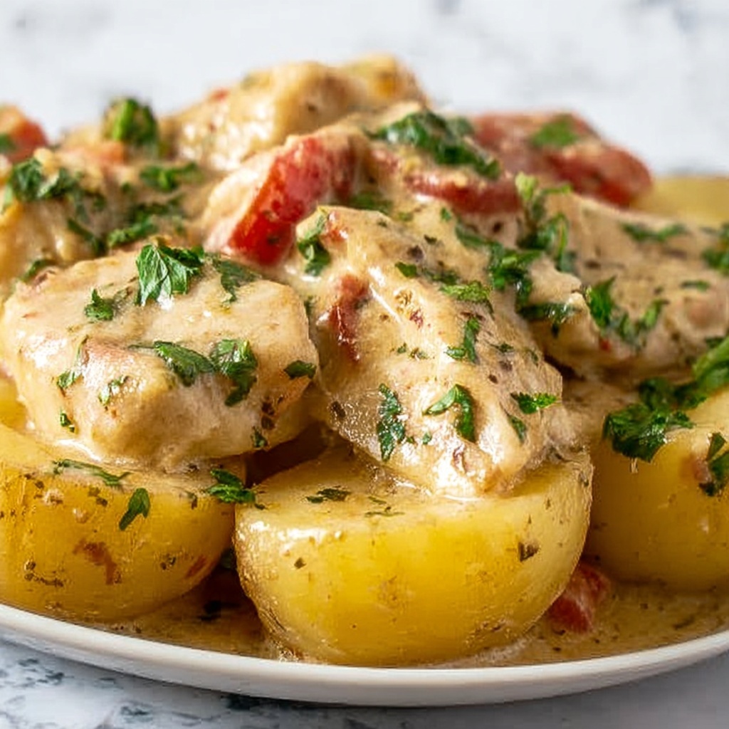 Italian Crockpot Chicken and Potatoes Recipe - Recipe Image