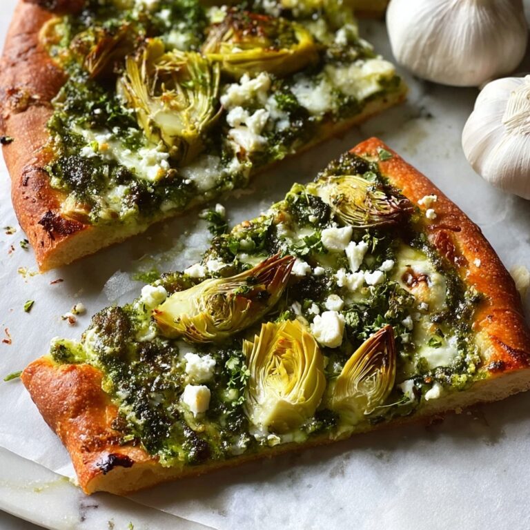 Green Pizza with Pesto, Feta & Artichokes Recipe