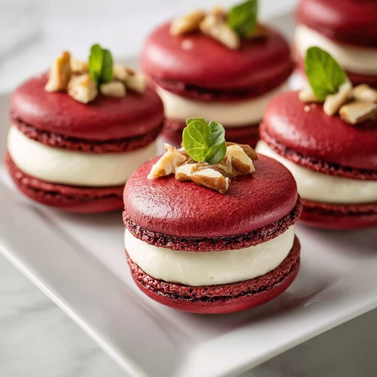 Savory Beet Macarons with Goat Cheese & Walnut Crunch Recipe