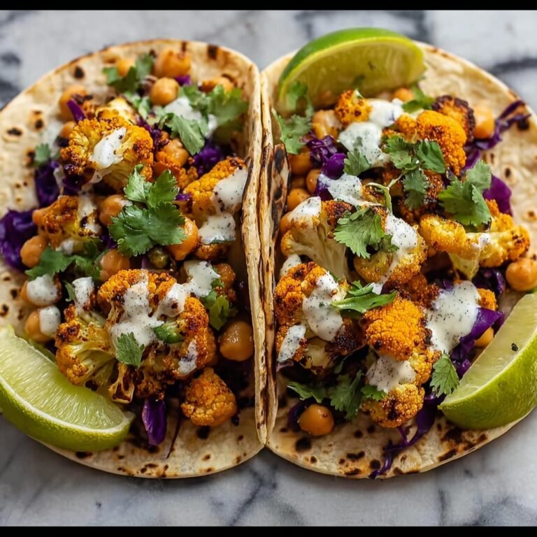 Roasted Cauliflower Chickpea Tacos Recipe