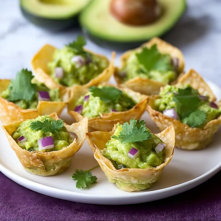 Baked Wonton Guacamole Cups Recipe