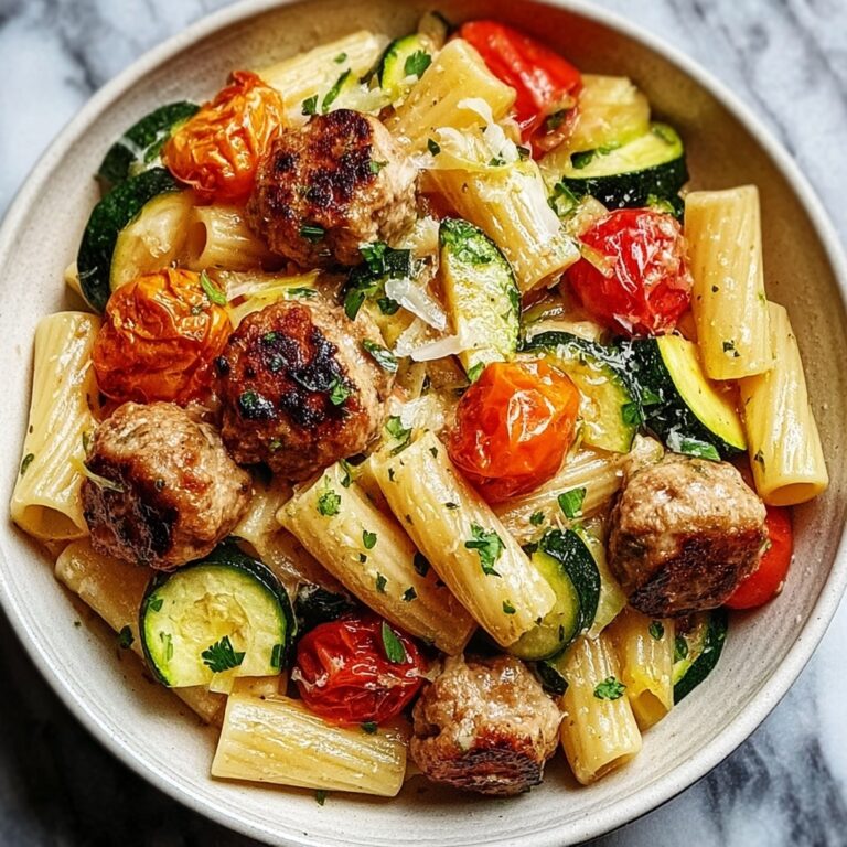 Chicken Sausages with Zucchini, Tomatoes, and Pasta Recipe