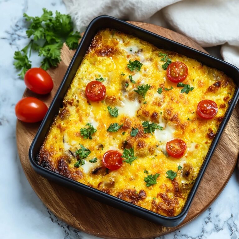 Hashbrown Breakfast Casserole with Sausage, Peppers, and Cheddar Recipe