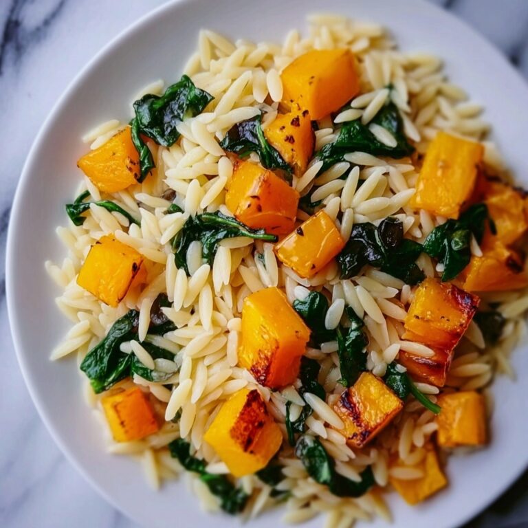 Orzo with Roasted Butternut Squash and Spinach Recipe