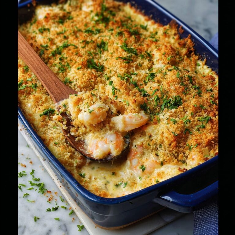 Shrimp Casserole with Cheesy Panko Topping Recipe