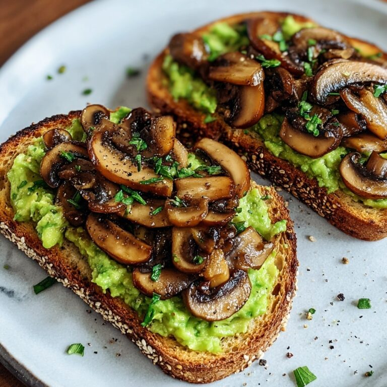 Garlicky Avocado Mushroom Toast Recipe