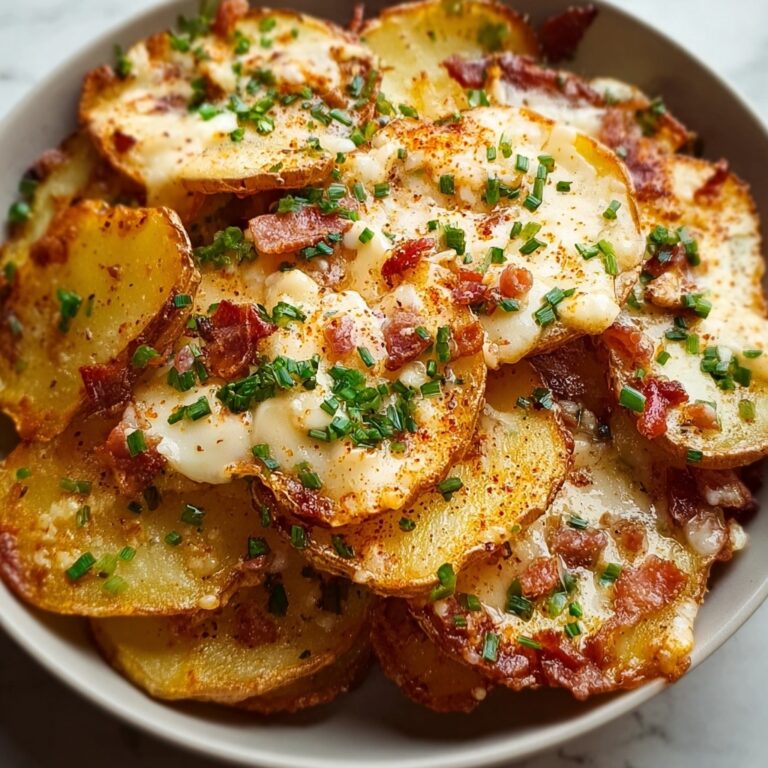 Loaded Crispy Potato Chips with Cheddar, Bacon, and Green Onions Recipe