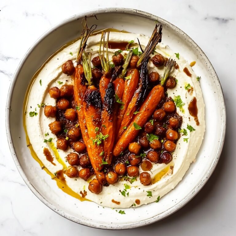 Spicy Maple Roast Carrots with Crispy Chickpeas and Yogurt Sauce Recipe