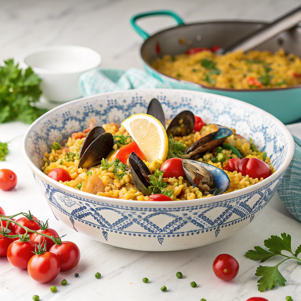 Vegetable Paella with Saffron Rice Recipe - Recipe Image
