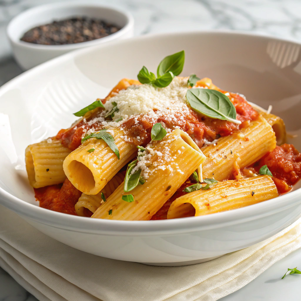 Pasta with Tomato Sauce and Vegetables Recipe - Recipe Image