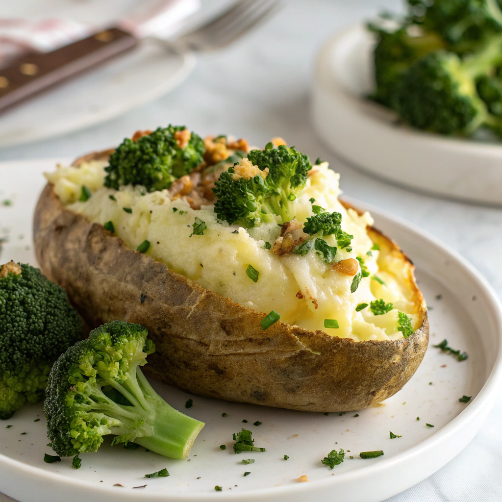 Broccoli Cheddar Baked Potatoes Recipe - Recipe Image