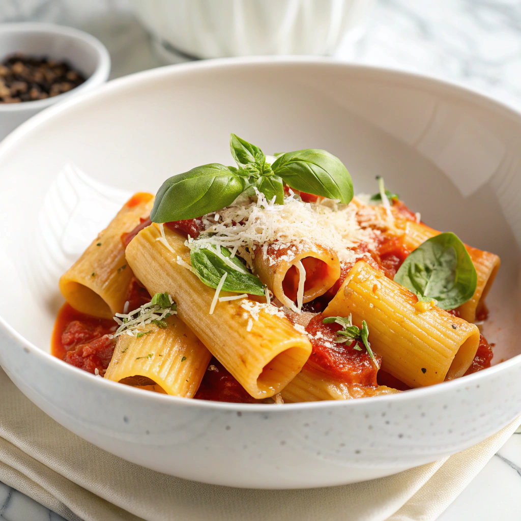 Pasta with Tomato Sauce and Vegetables Recipe - Recipe Image