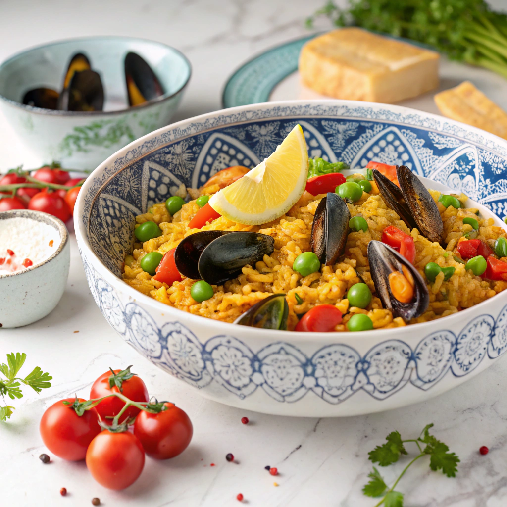 Vegetable Paella with Saffron Rice Recipe - Recipe Image