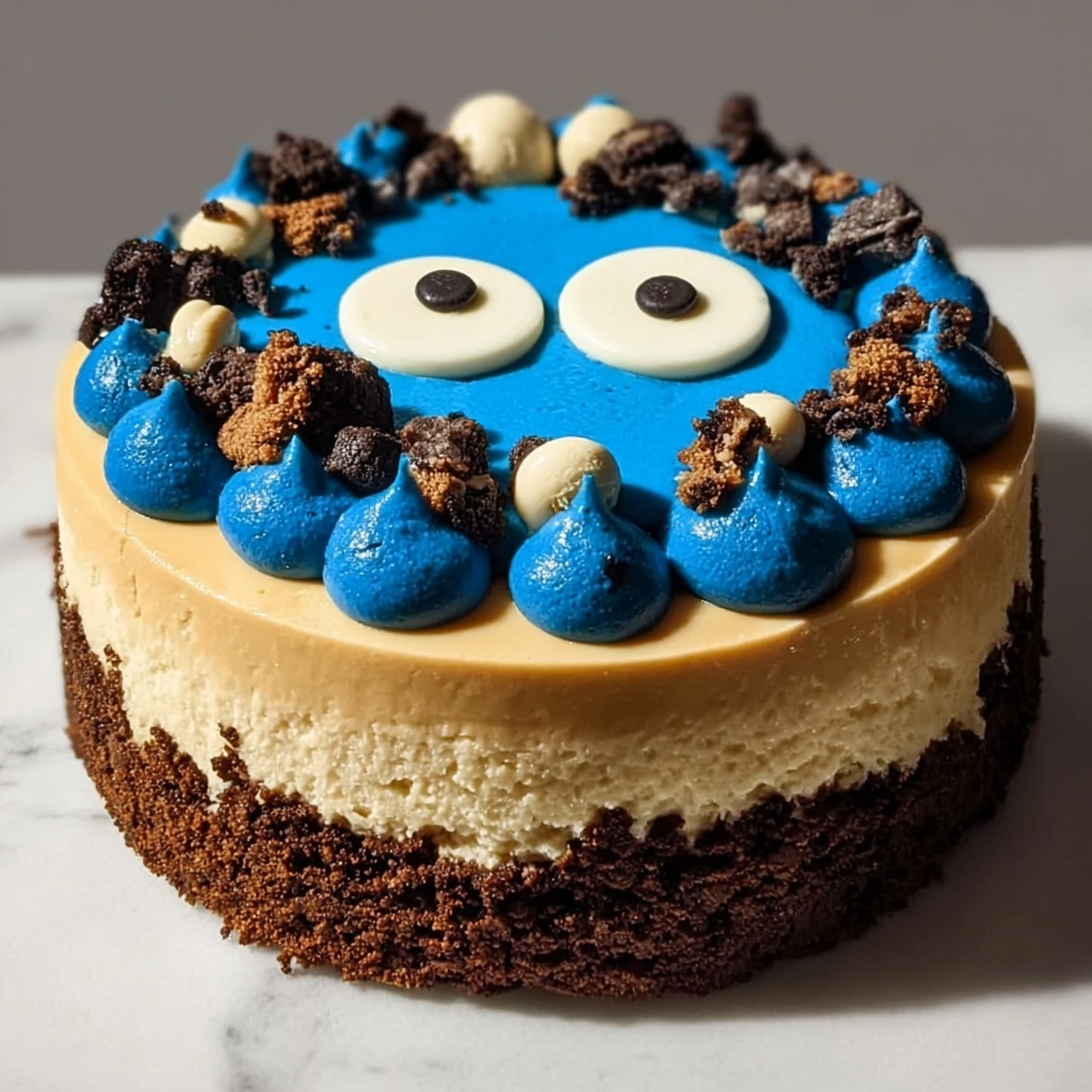 Cookie Monster Cheesecake Recipe - Recipe Image