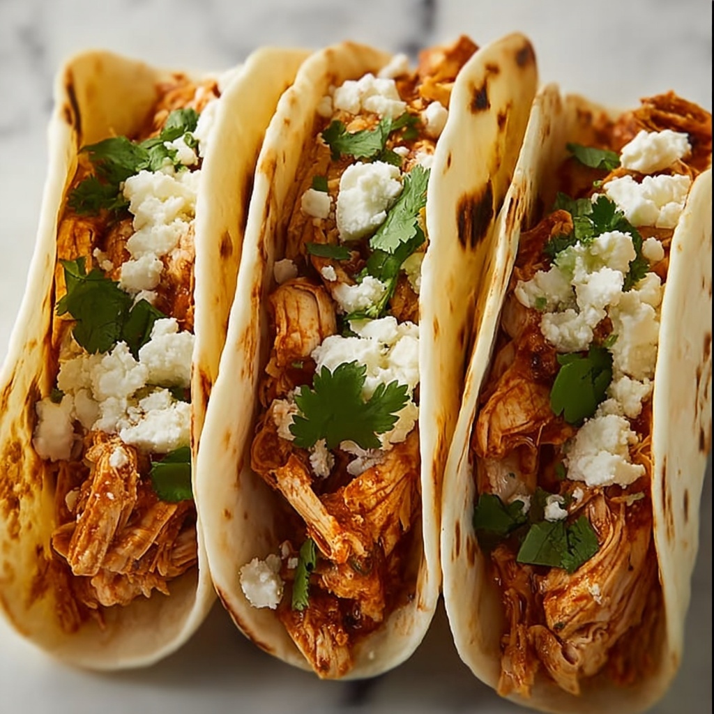 Slow Cooker Queso Chicken Tacos Recipe - Recipe Image