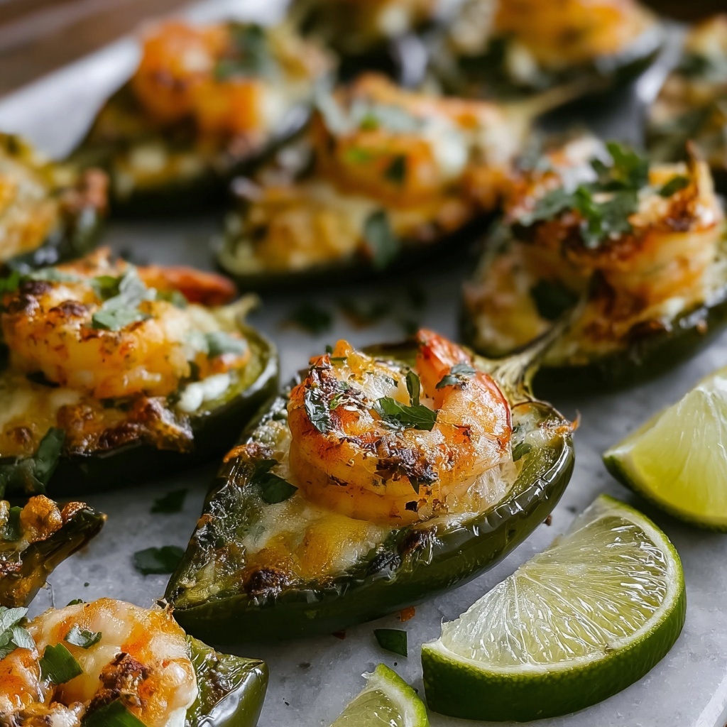Keto Cilantro Lime Shrimp Stuffed Poblano Peppers Recipe - Recipe Image