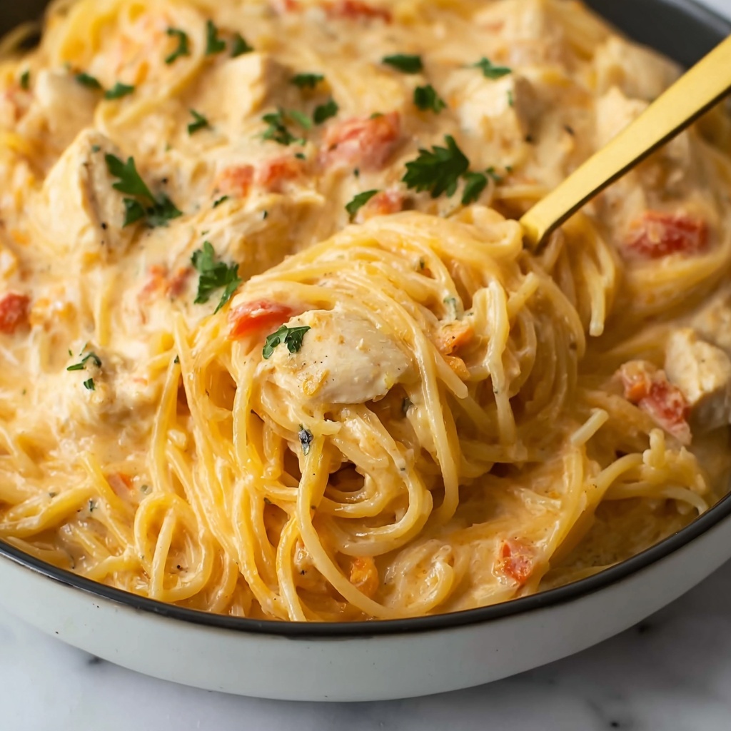 Cheesy Spaghetti Chicken Casserole Recipe - Recipe Image