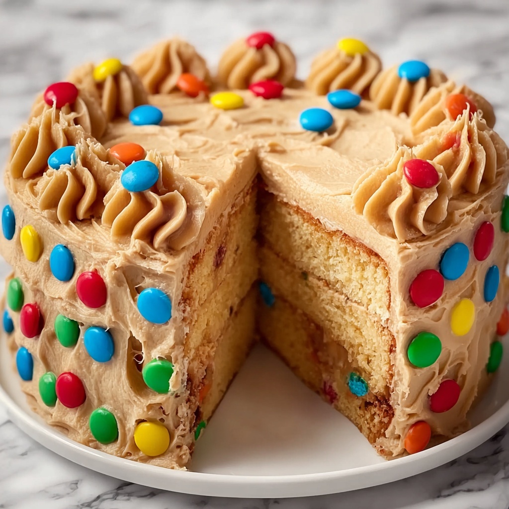 M&M’s Peanut Butter Cake with Peanut Butter Frosting Recipe - Recipe Image