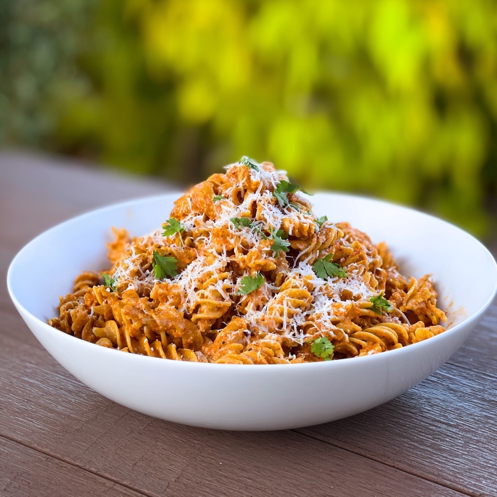 Roasted Tomato, Garlic & Almond Pesto with Homemade Fresh Tagliatelle Recipe - Recipe Image