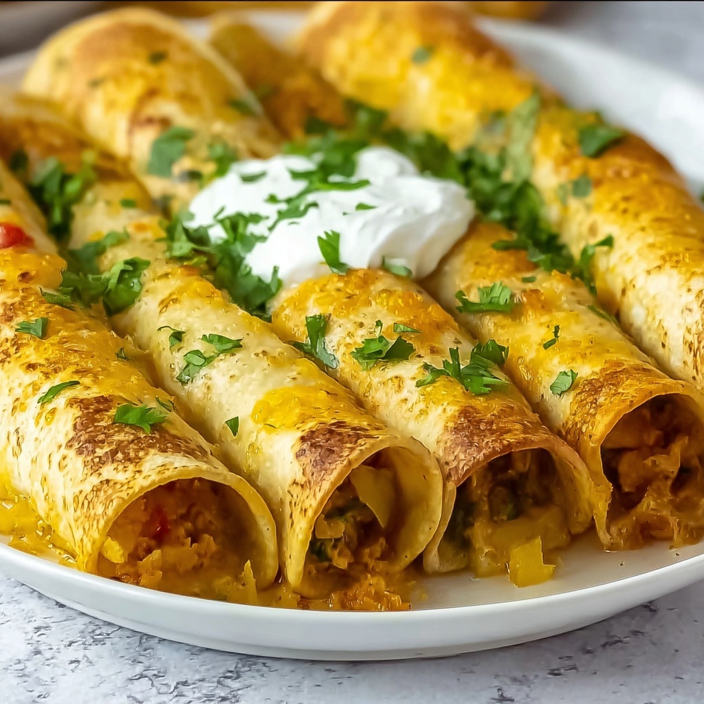 Chicken Flautas with Spicy Fideo Noodles Recipe - Recipe Image