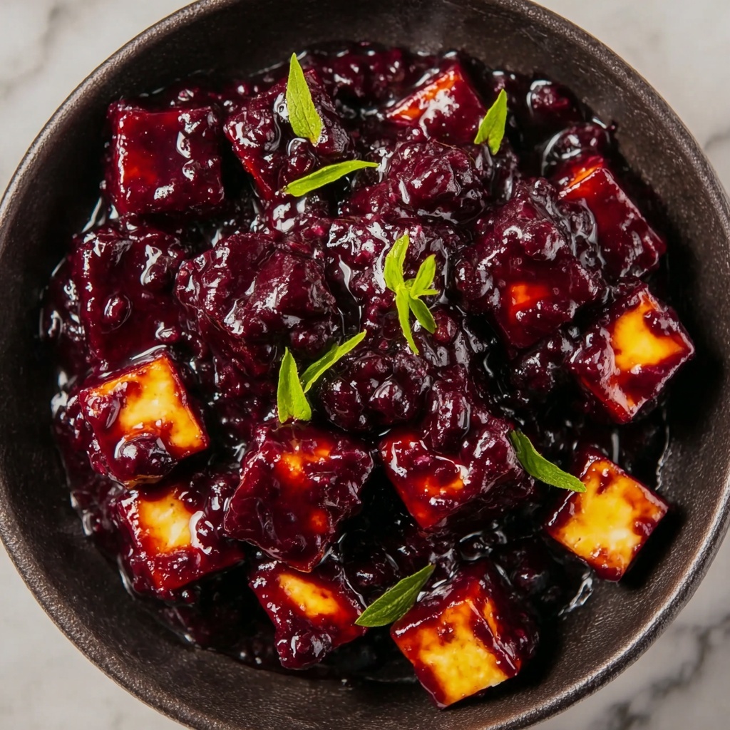 Blackberry Glazed Tofu with Black Pepper & Chili Recipe - Recipe Image