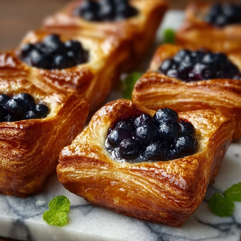 Blueberry Danish Puff Pastry with Cream Cheese Filling Recipe - Recipe Image