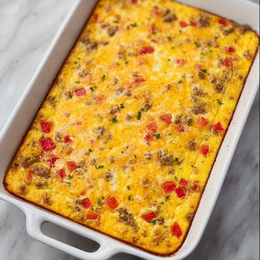 Rotel Sausage Cream Cheese Hash Brown Breakfast Casserole Recipe - Recipe Image