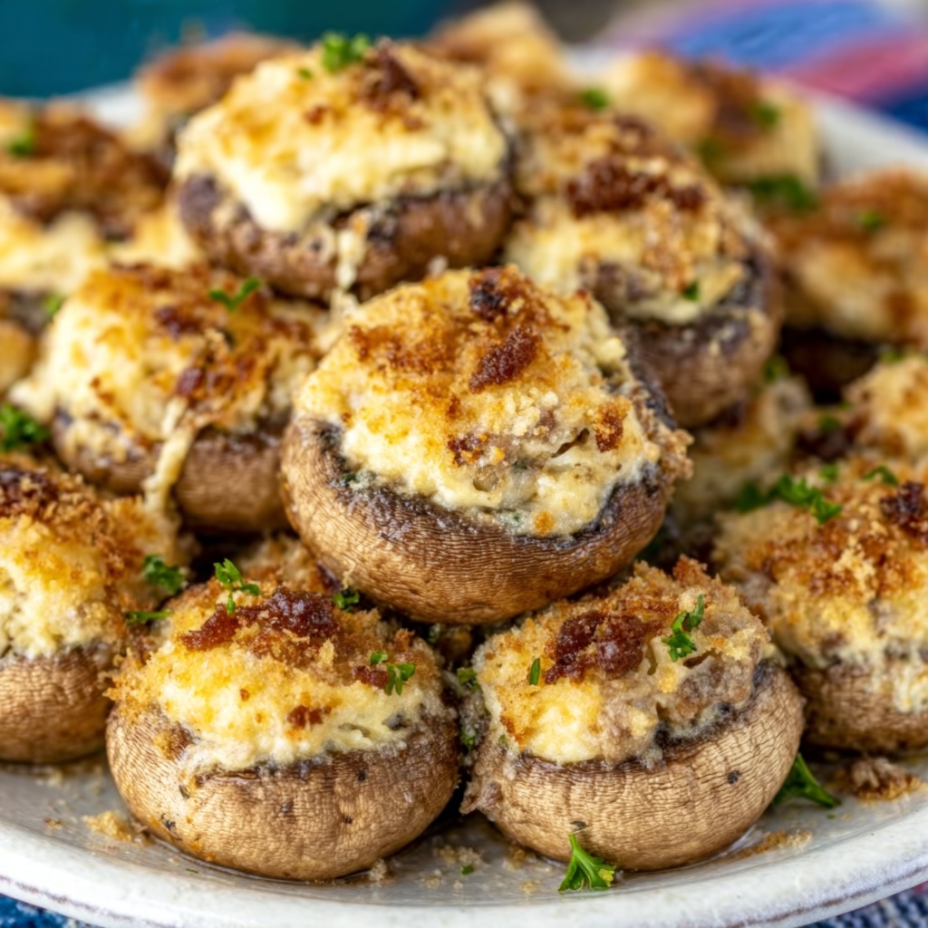 Artichoke Parmesan Stuffed Mushrooms Recipe - Recipe Image